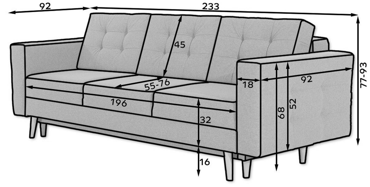Schlafsofa Asgard Grün B: 230 Cm - Buchefarben/Grün, Design, Textil (230/93/92cm) - MID.YOU