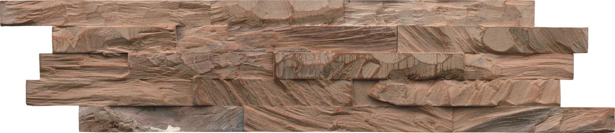 Wandverkleidung Teak Diamond Ancient Grey - Graubraun, Basics, Holz (61/15/2cm)