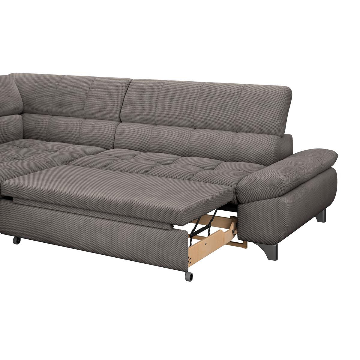 Ecksofa Gemini Braun, B: 234cm - Chromfarben/Braun, KONVENTIONELL, Textil (234/312cm)