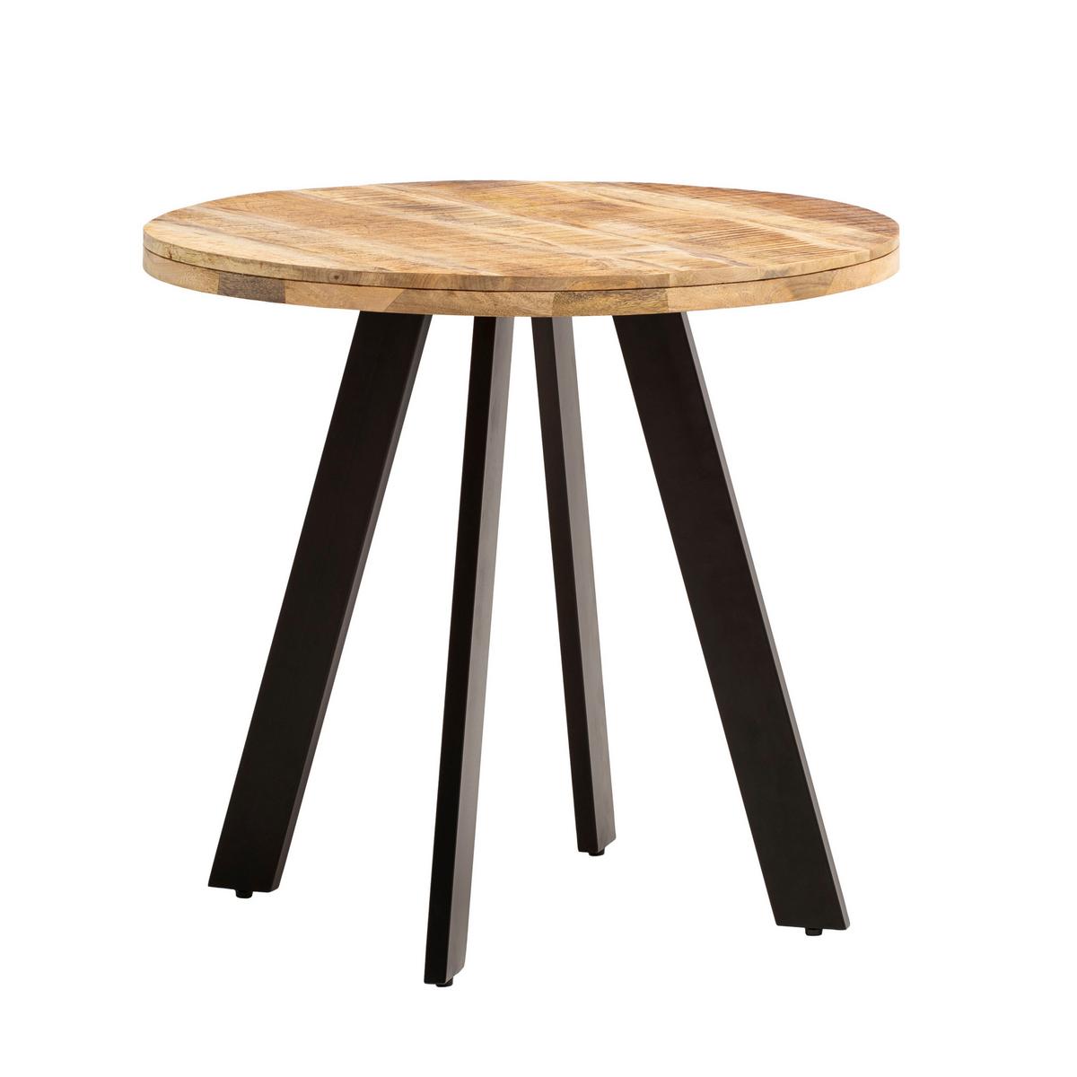 Esstisch Braun L: 80 Cm - Schwarz/Braun, Design, Holz/Metall (80/75cm) - MID.YOU
