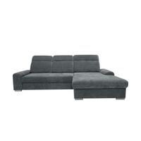 Rohová sedačka MALAGA, pravá, šedá žinylka - šedá/barvy chromu, Konvenční, kov/dřevo (286/203cm) - Ondega