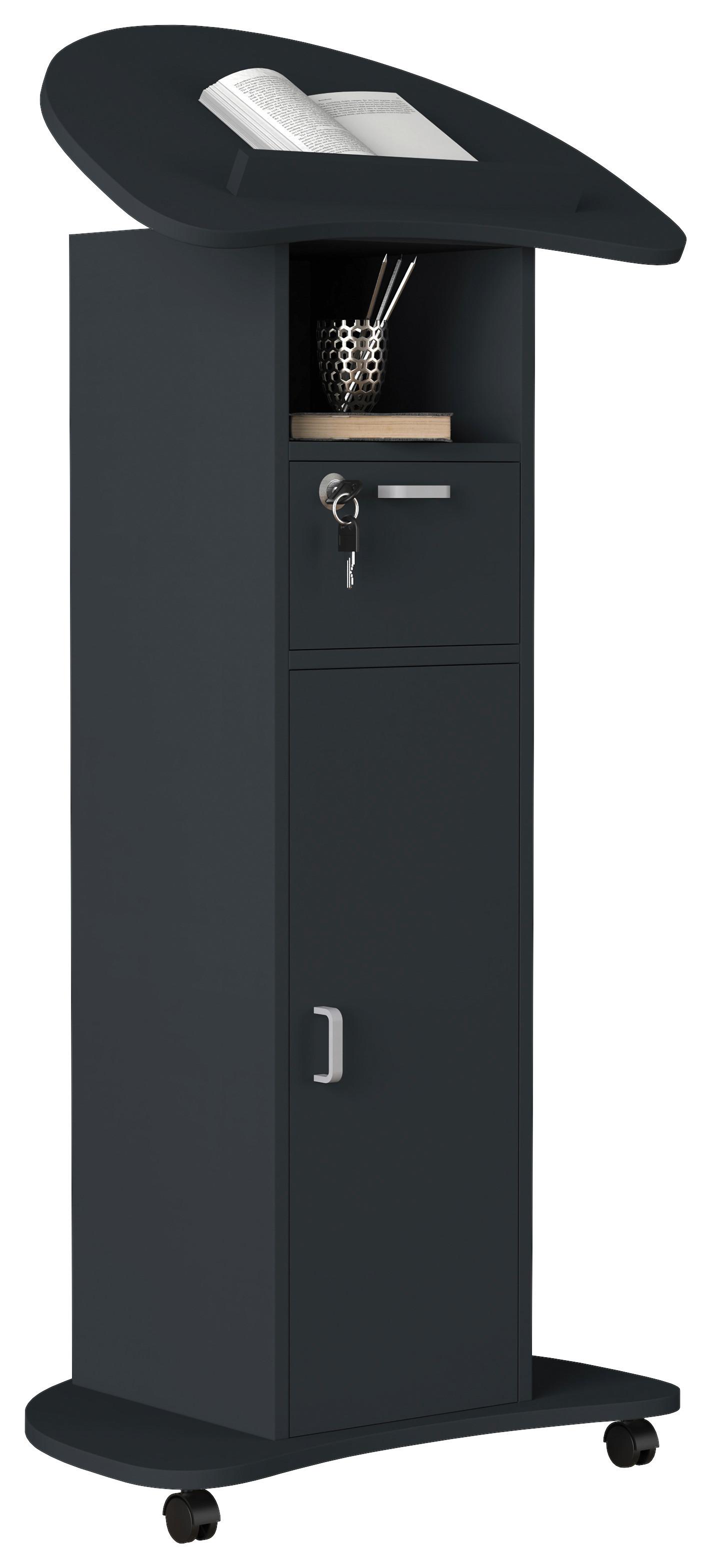 Stehpult Redola L B: 56 cm Anthrazit mit Stauraum