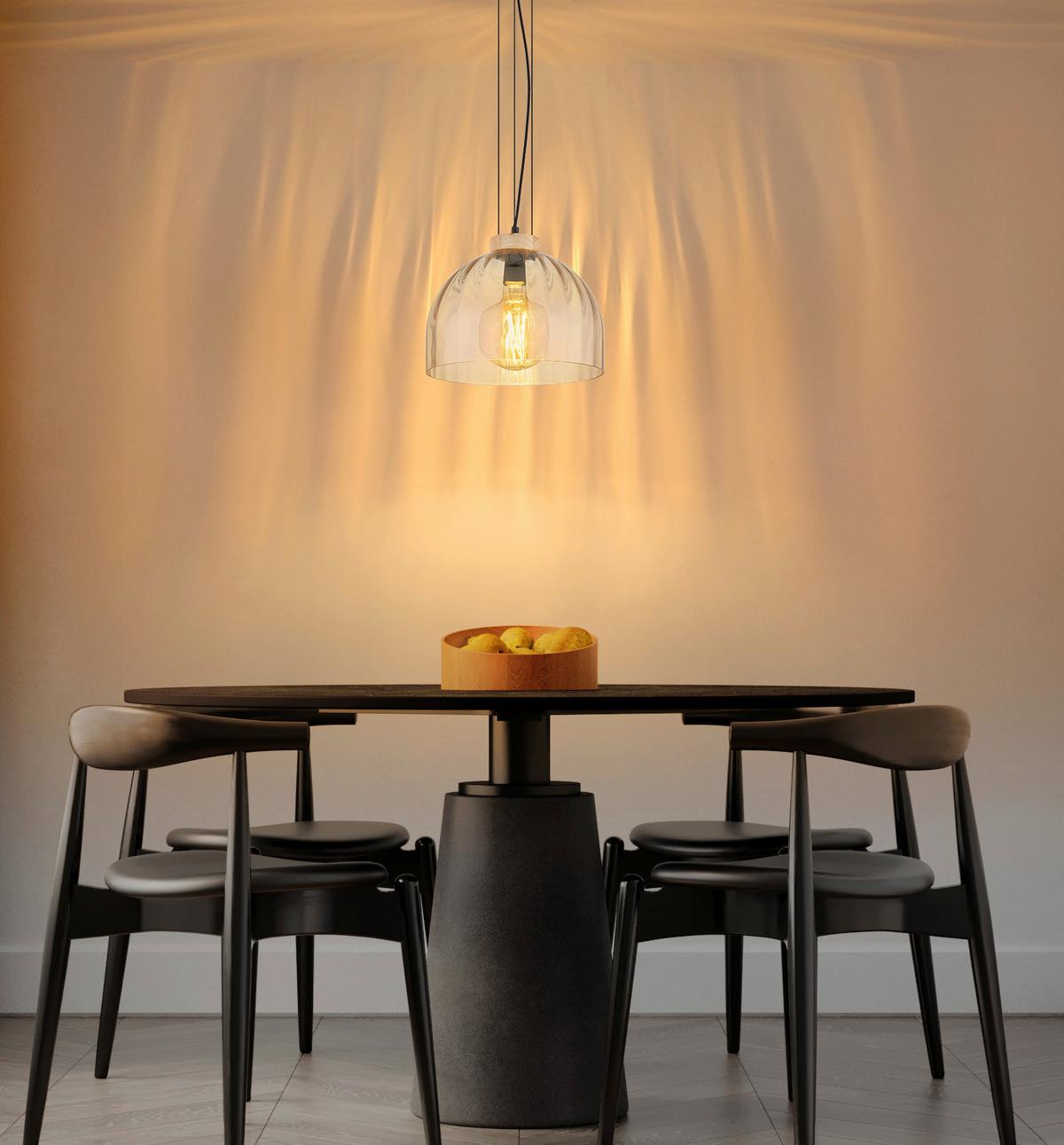 HÄNGELEUCHTE Braun, Schwarz, ca. 30x120 cm - Bernsteinfarben/Schwarz, Design, Glas/Holz (30/120cm) - Globo