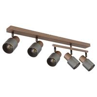 Strahler Exkl. 5xe14, 40w - Schwarzchrom/Braun, LIFESTYLE, Glas/Metall (85/49,5/12cm) - Globo