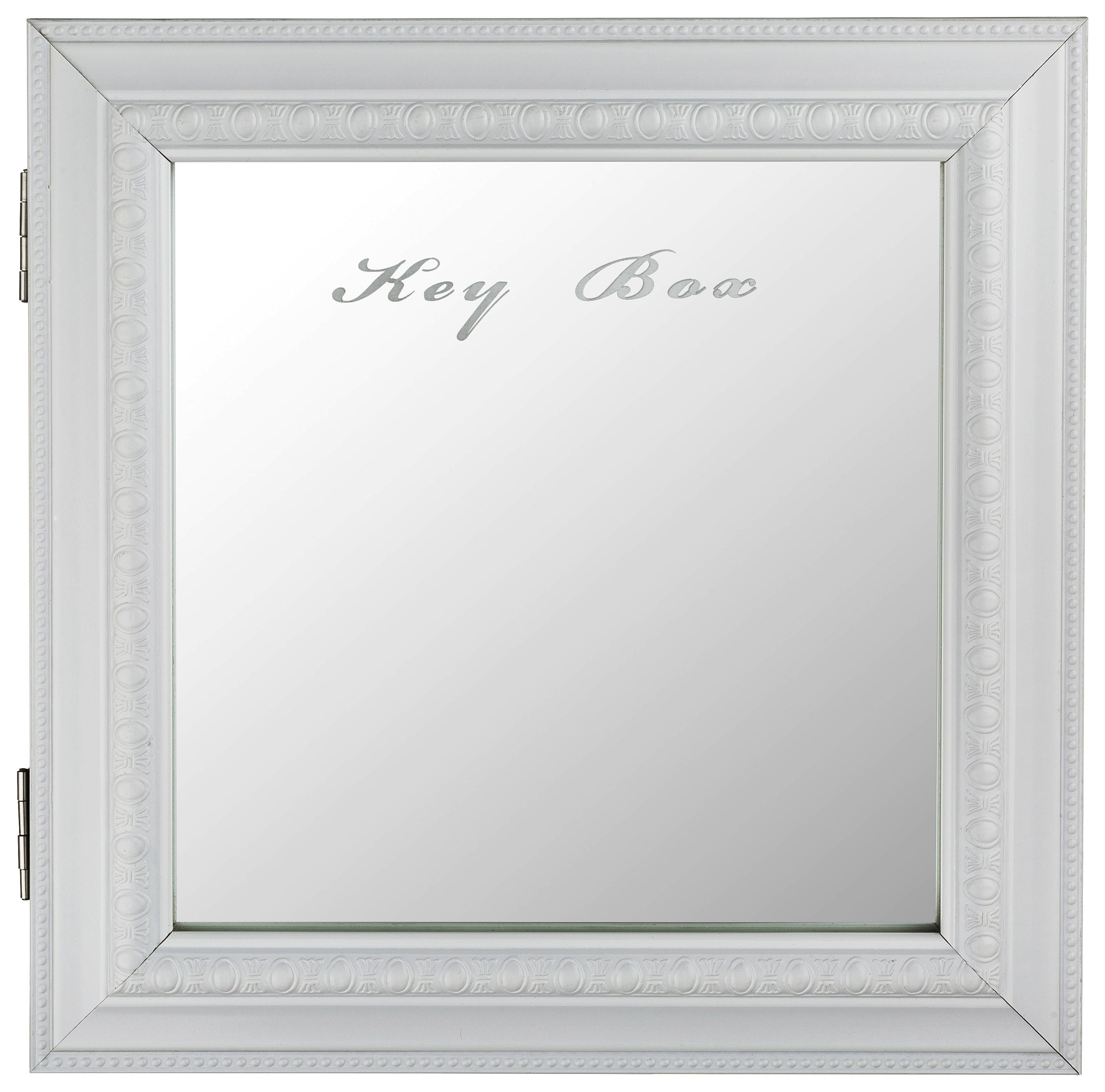 Schlüsselkasten Weiss inkl. 10 Schlüsselhaken - Weiß, MODERN, Glas/Holzwerkstoff (30/6/30cm)