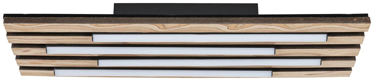 Led-deckenleuchte Paleo - Eichefarben/Schwarz, MODERN, Holzwerkstoff/Kunststoff (62/18,5/7,5cm) - Luca Bessoni