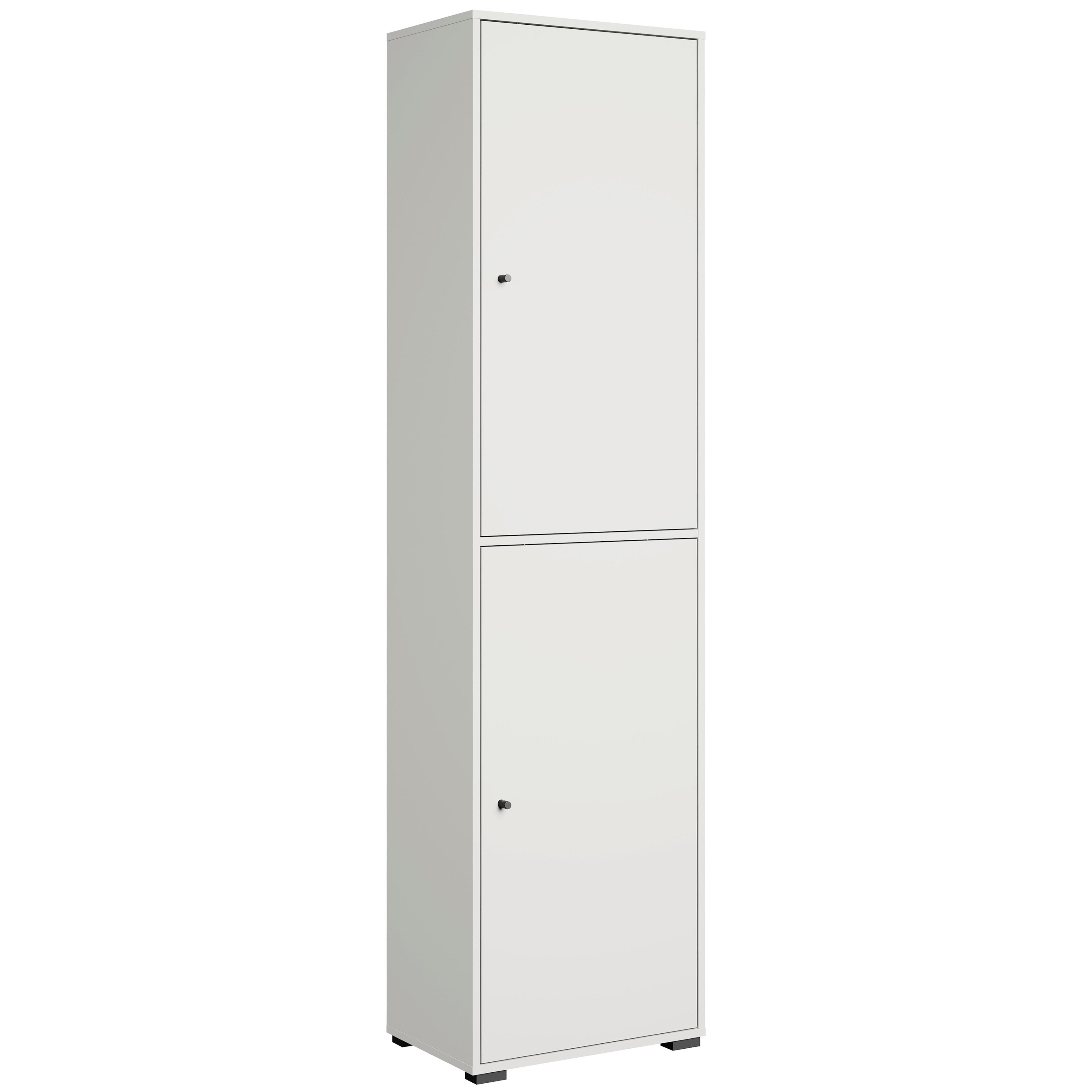 Botník Š: 50 cm - bílá/černá, Basics, kov/kompozitní dřevo (50/190/33cm) - P & B