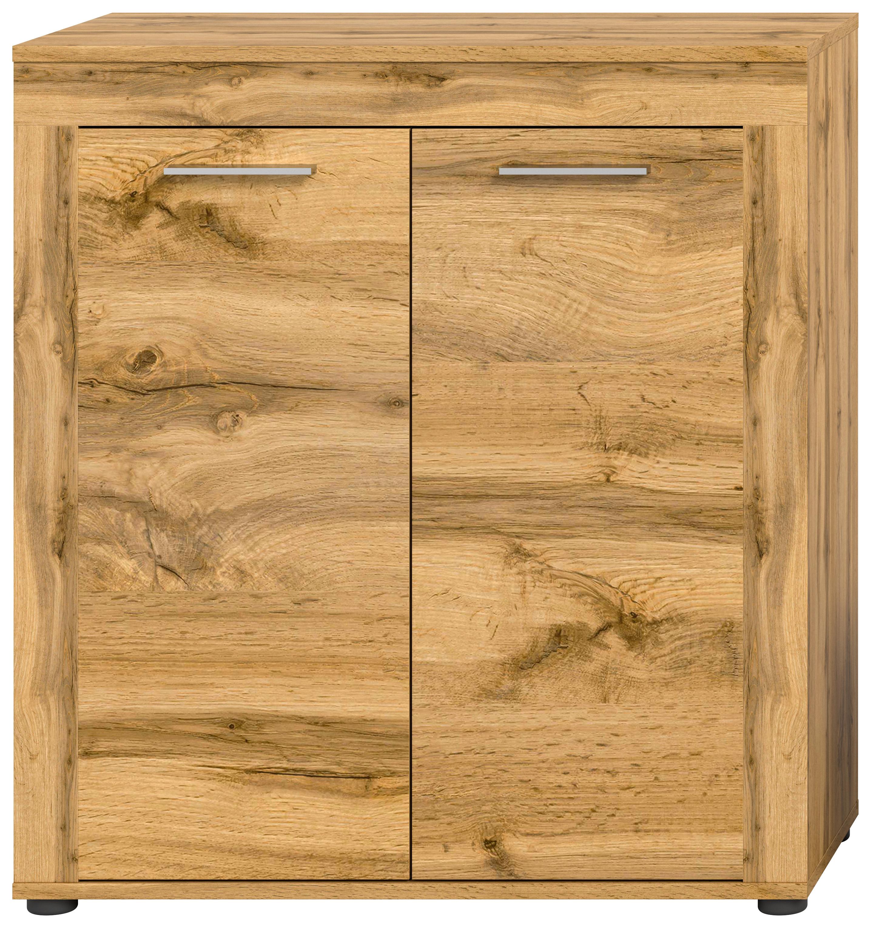 Highboard Jam Eiche Dekor B: 80 Cm - Eiche Wotan/Schwarz, Design, Holzwerkstoff (80/88/35cm) - MID.YOU
