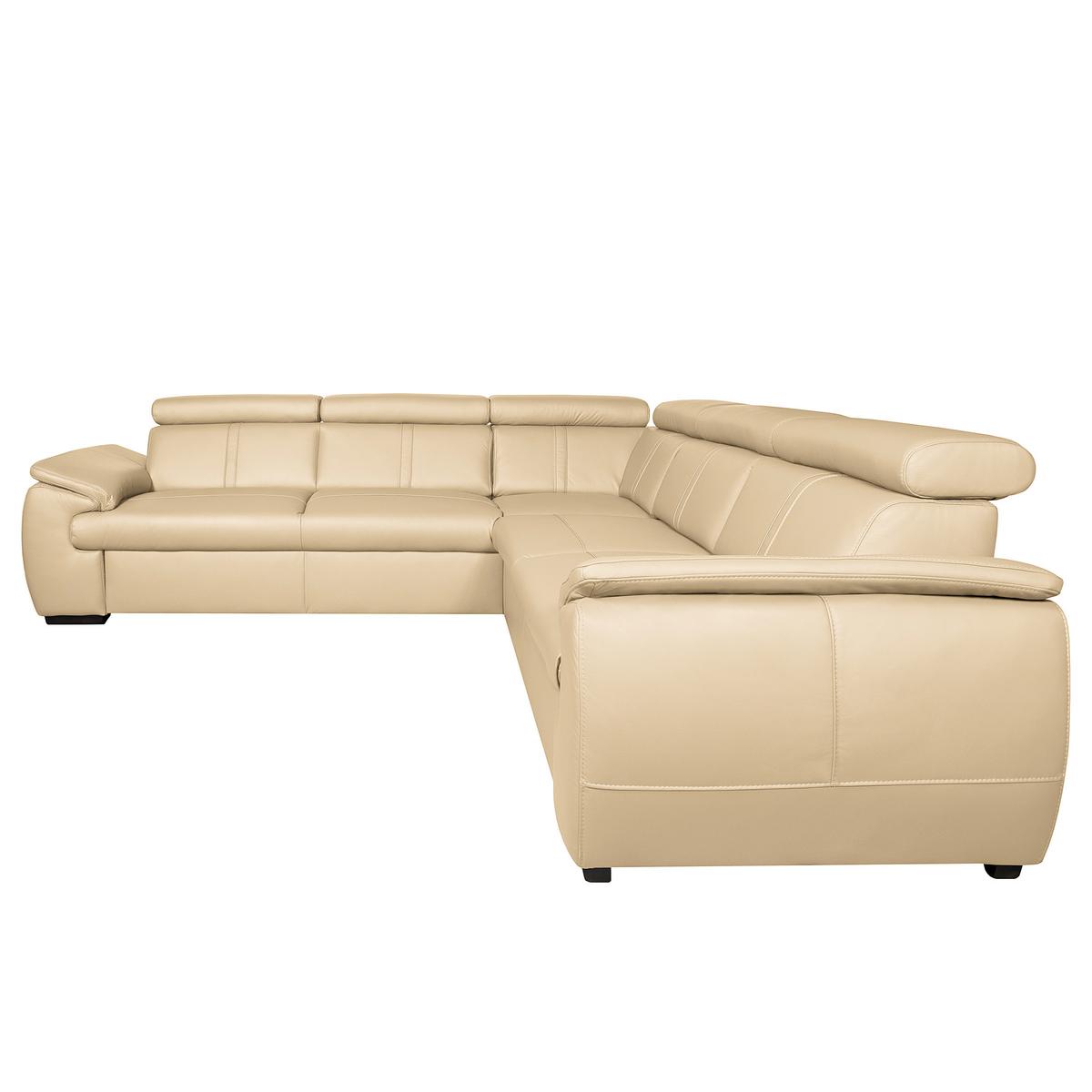 Ecksofa City Beige B: 265x265 Cm - Wengefarben/Beige, Design, Leder (265/265cm) - Livetastic
