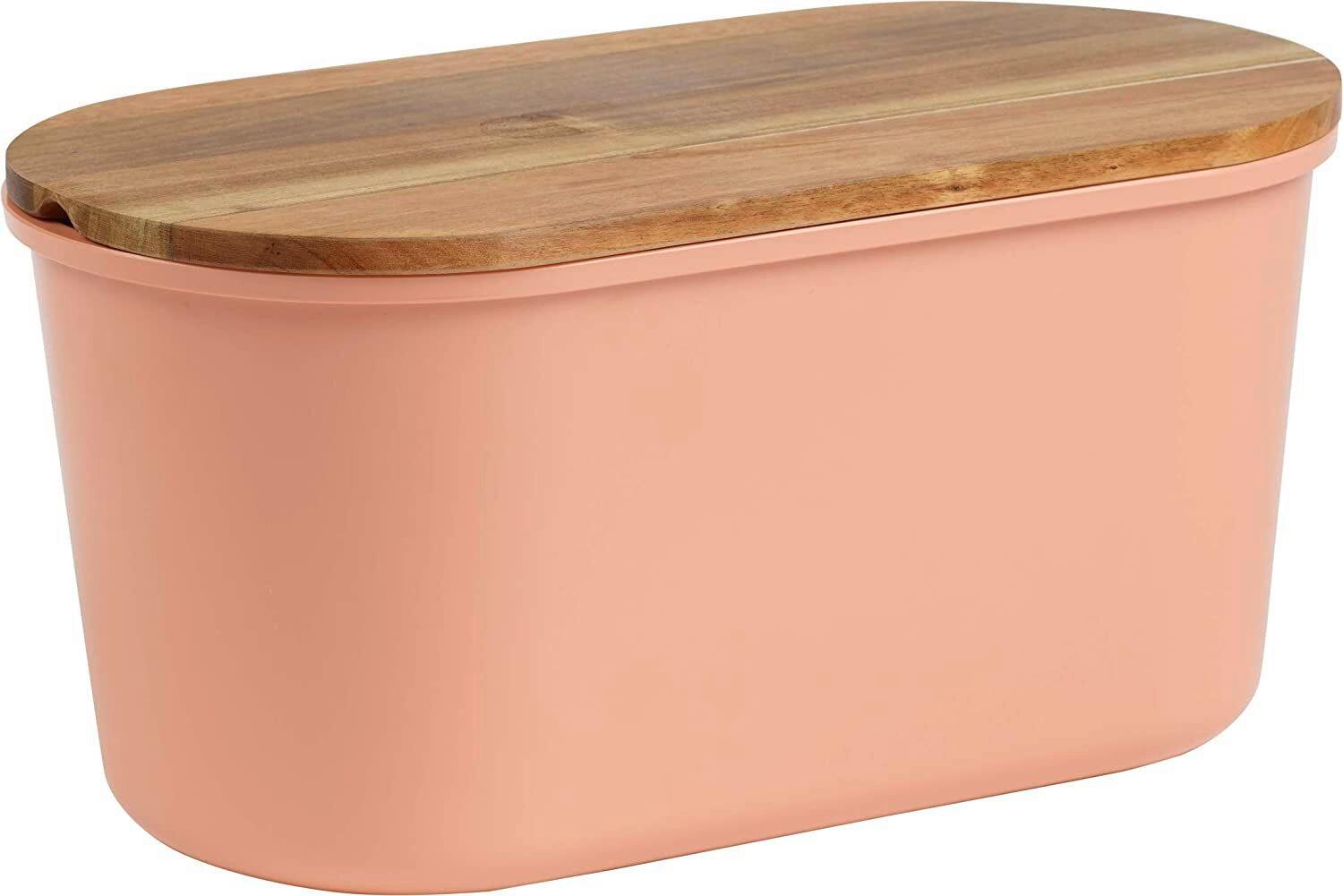 Box na chlieb EW-BK-0175 - koralová/farba akácie, Basics, drevo/plast (37/21,5/17,20cm) - Echtwerk