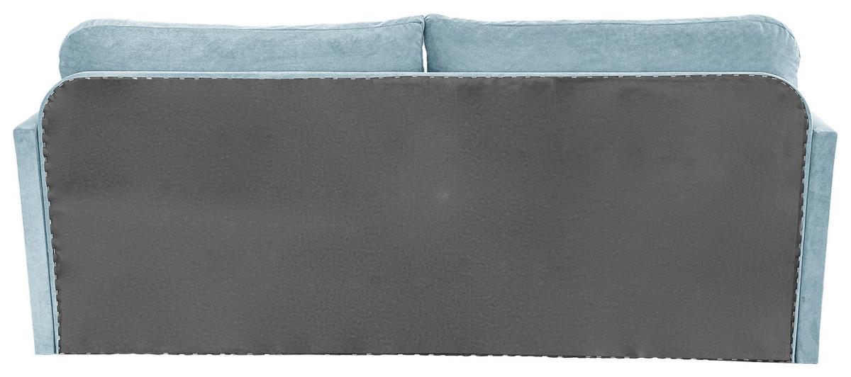 Schlafsofa mit Bettkasten Milan Hellblau B: 203 cm - Schwarz/Hellblau, Design, Textil (203/77/86cm) - MID.YOU