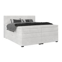 Boxspringbett mit Topper & Bettkasten 160x200 Lauro - Creme/Schwarz, Trend, Textil (160/200cm)