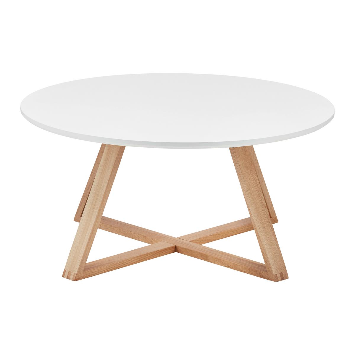 Konferenční stolek MATTIA - bílá/barvy dubu, Moderní, dřevo/kompozitní dřevo (80/80/39cm) - Bessagi Home