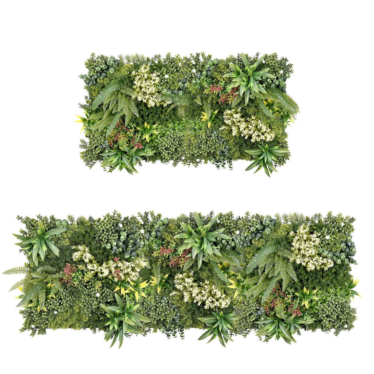 Wandverkleidung Kunstpflanze - Hellrot/Hellgrün, Trend, Kunststoff (50/50cm) - Floordirekt