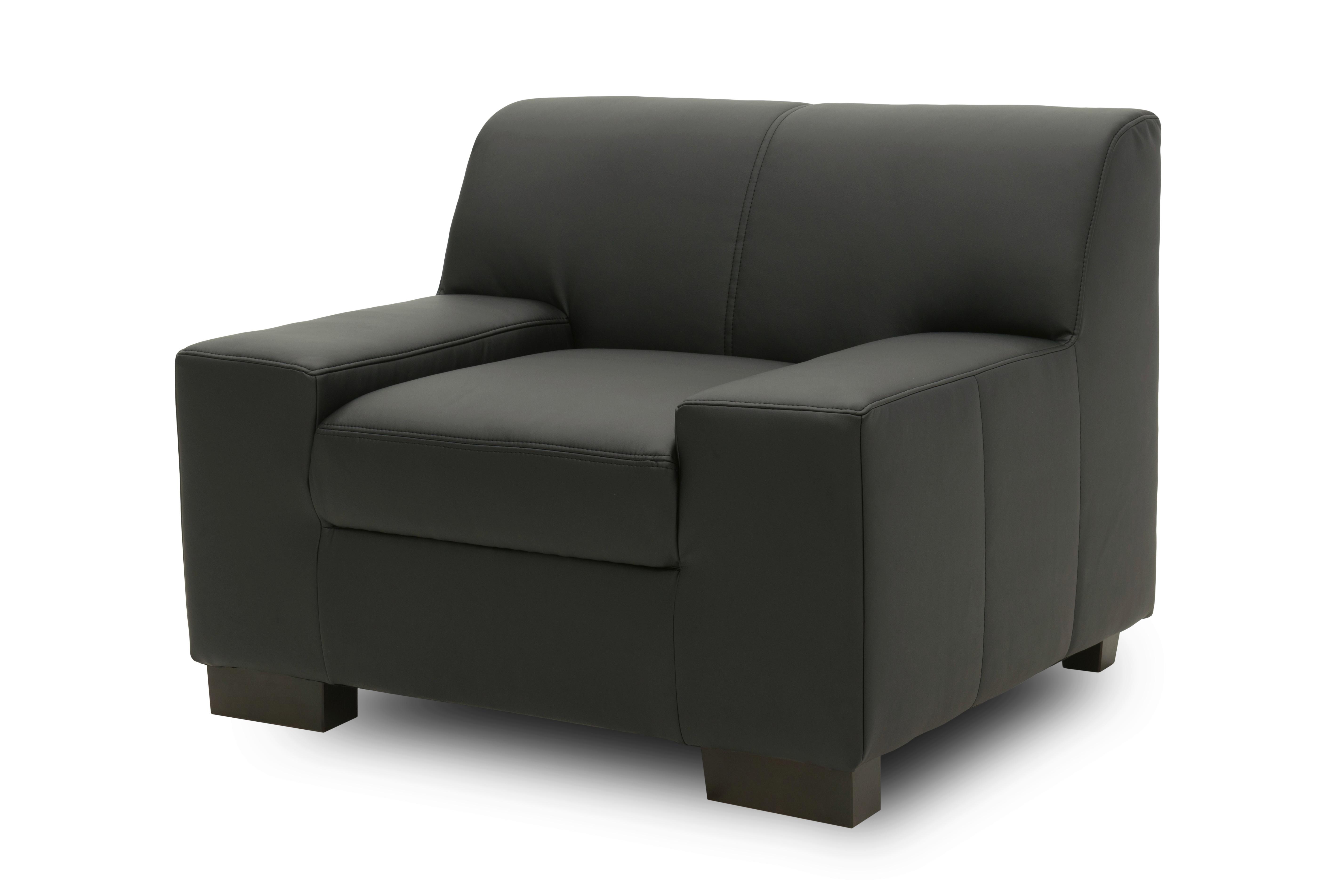 Polstersessel Norma Schwarz Lederlook - Wengefarben/Schwarz, Design, Textil (101/74/85cm) - MID.YOU