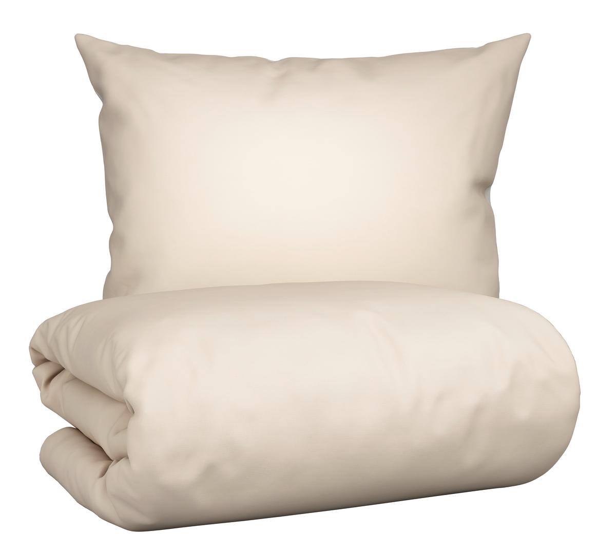 Povlečení Annika, 140/200cm, bílá,béžová - bílá/béžová, textil (140/200cm) - Modern Living