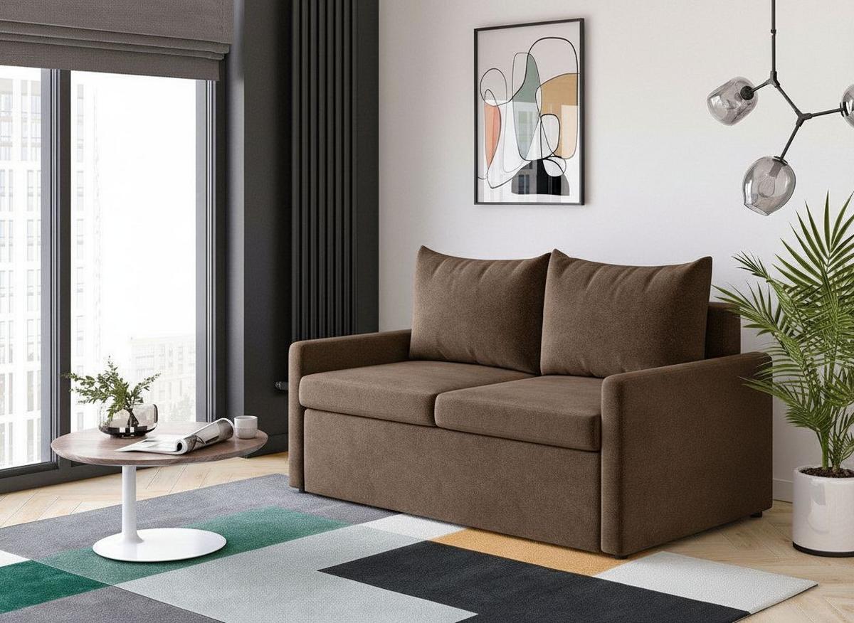 Schlafsofa Cologne Braun B: 152cm - Schwarz/Braun, Design, Textil (152/89/92cm) - MID.YOU