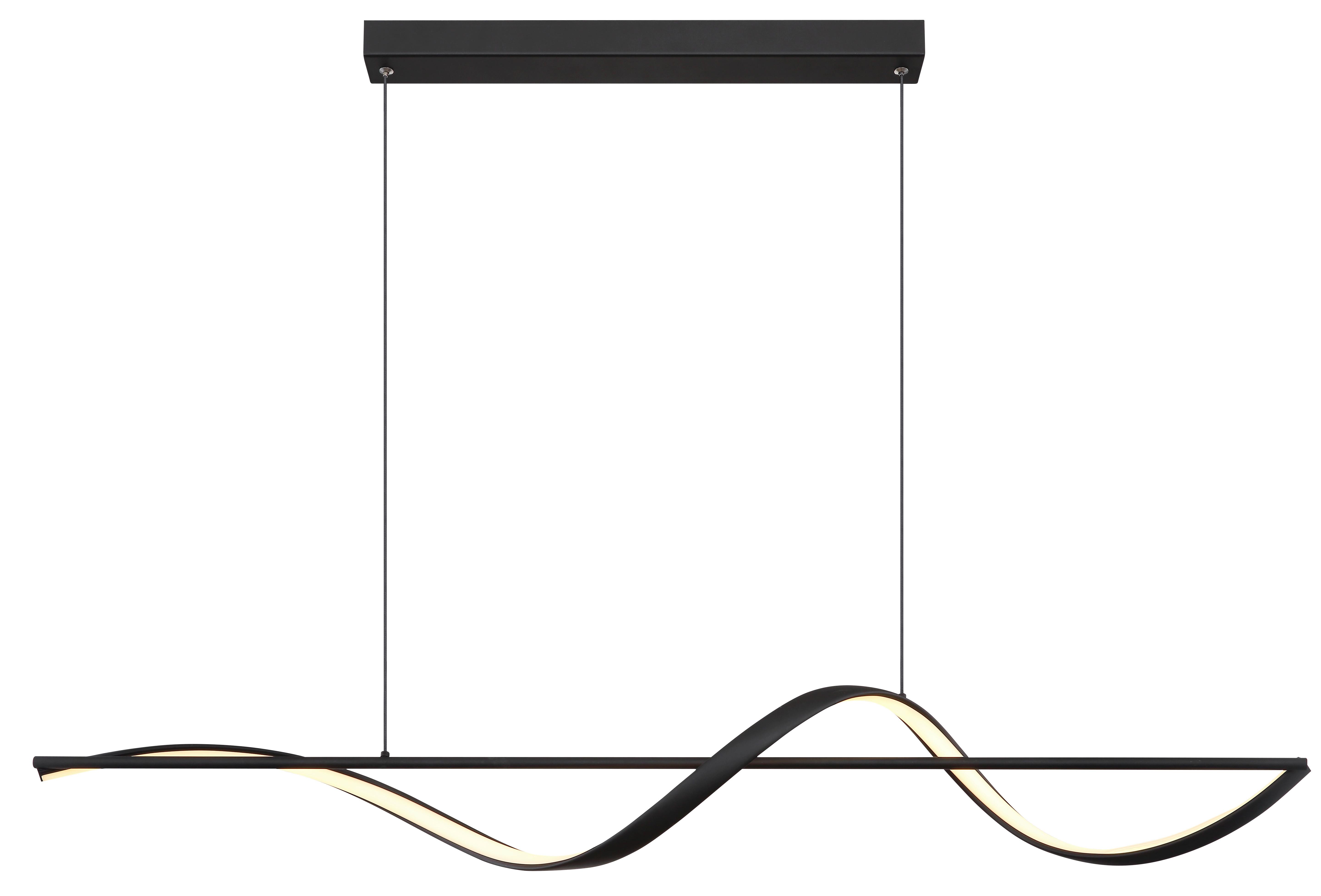 LED-Hängeleuchte 67207-24 - Opal/Schwarz, Design, Kunststoff/Metall (120/20/150cm) - Globo