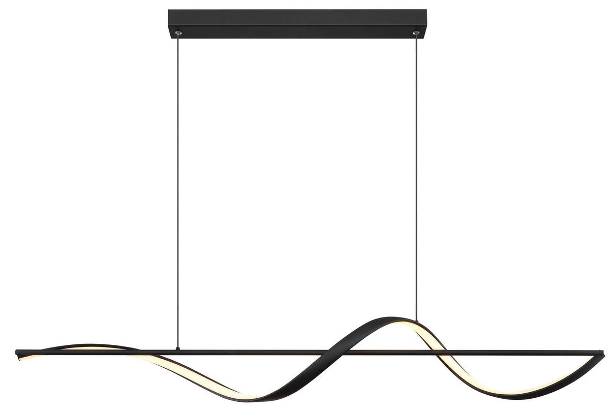 Led Függőlámpa 67207-24 - fekete/opál, Design, műanyag/fém (120/20/150cm) - Globo