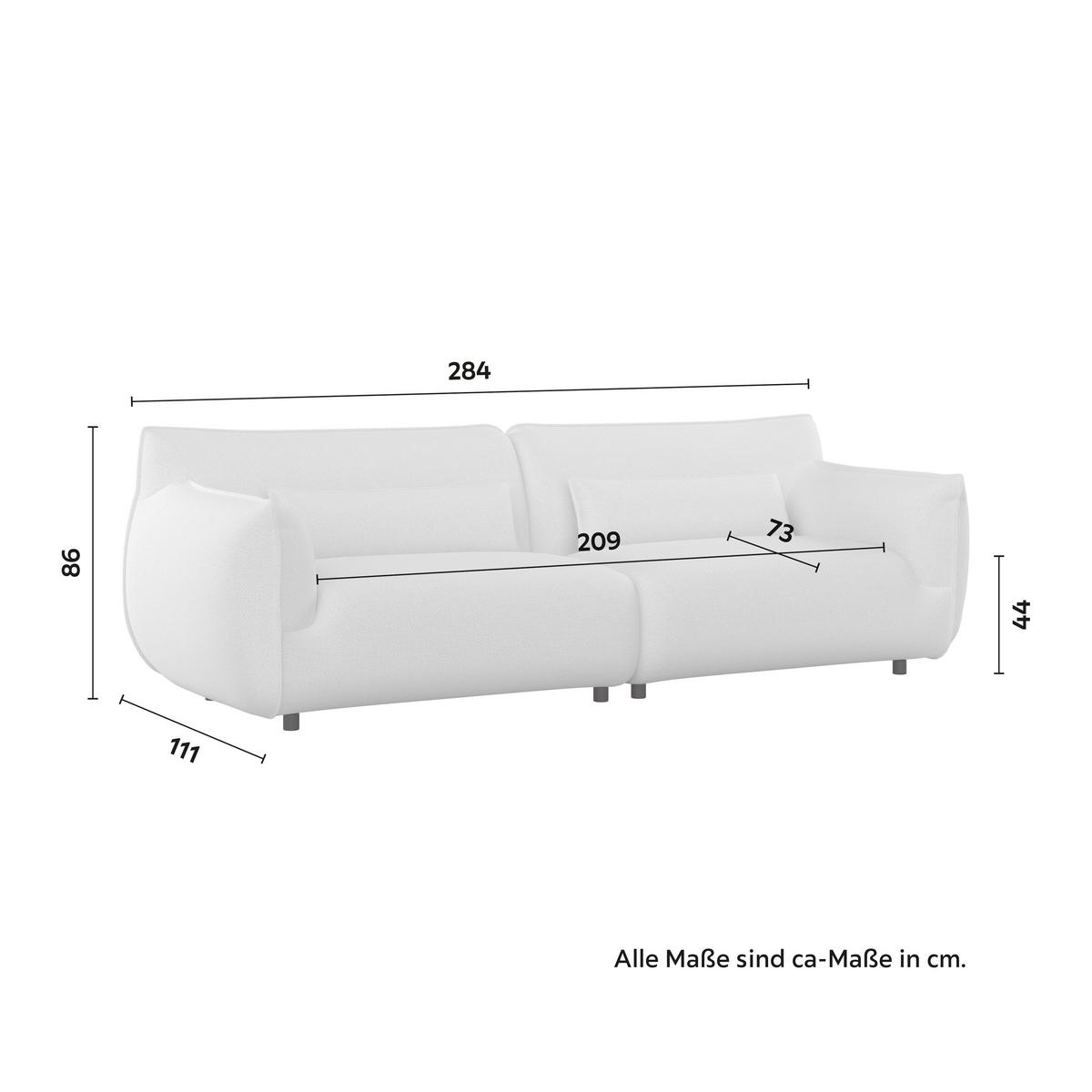Velká pohovka CLARA, béžová - černá/krémová, Moderní, kov/dřevo (284/86/111cm) - Bessagi Home