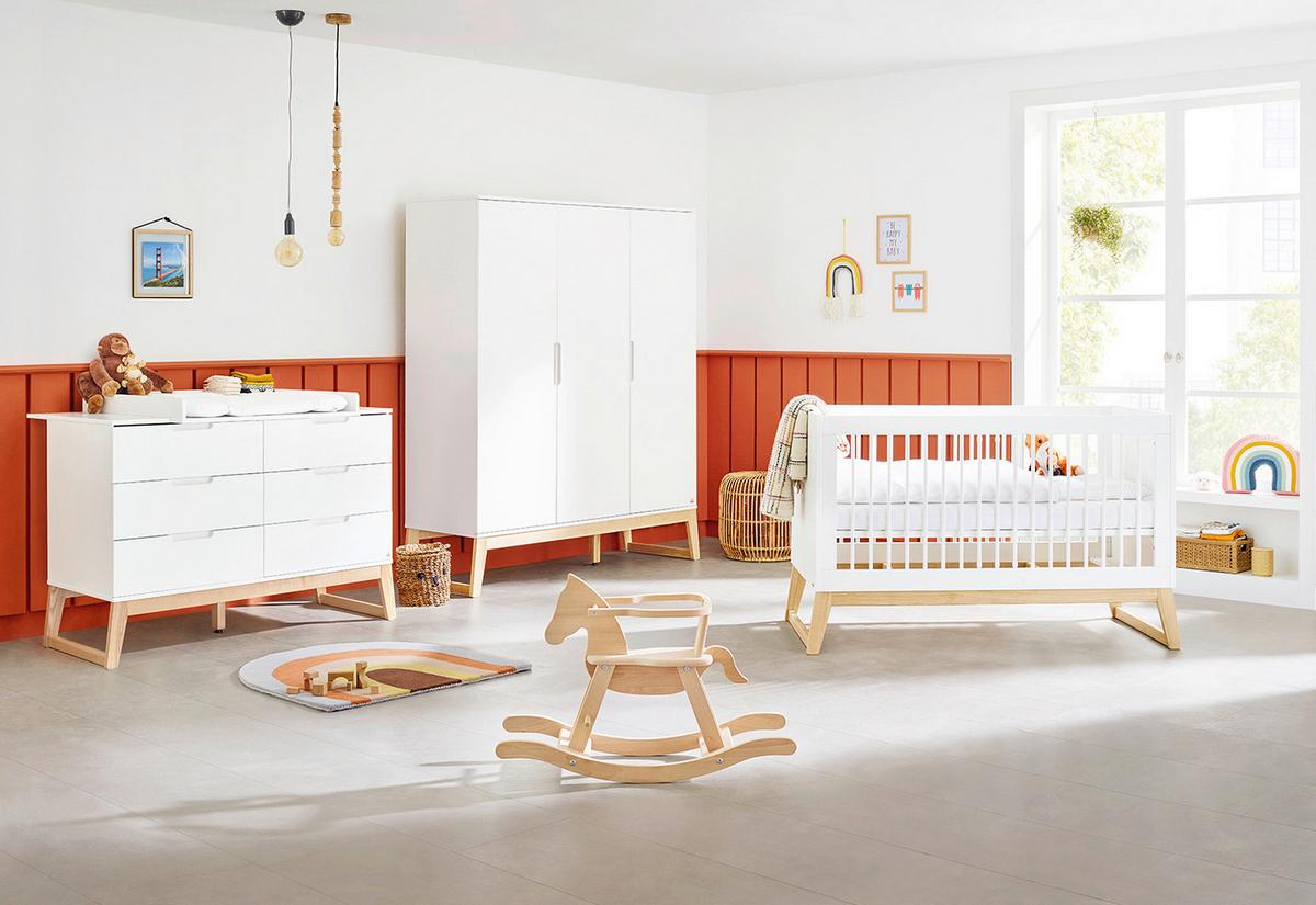 Babyzimmer 103466xg Bridge - Eschefarben/Weiß, Design, Holz/Holzwerkstoff - Pinolino