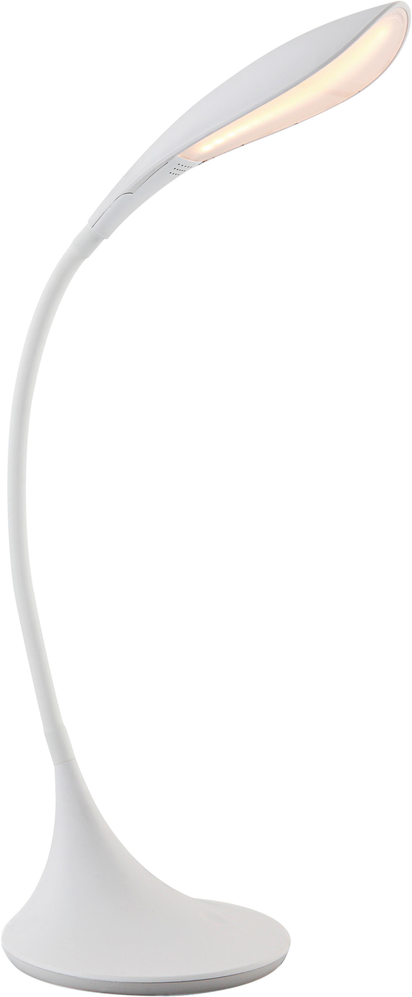 LED-Tischlampe Flexo Weiß mit Flexarm - Weiß, Design, Kunststoff/Metall (51/67cm) - Globo