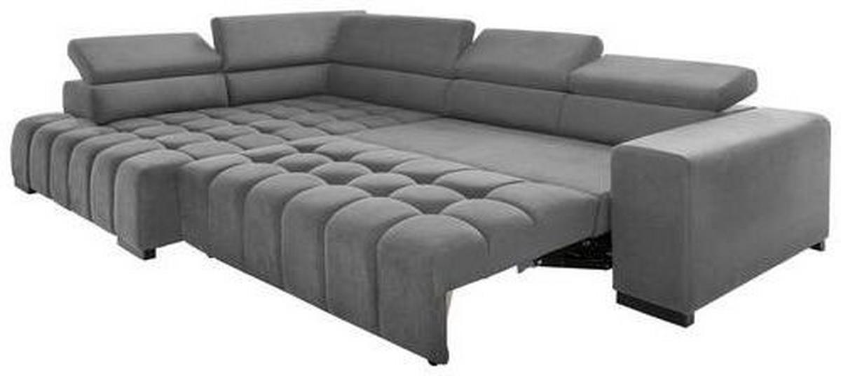 Eckschlafsofa Elias Neu Grau S: 201 Cm - Schwarz/Grau, Design, Textil (201/307cm) - Livetastic