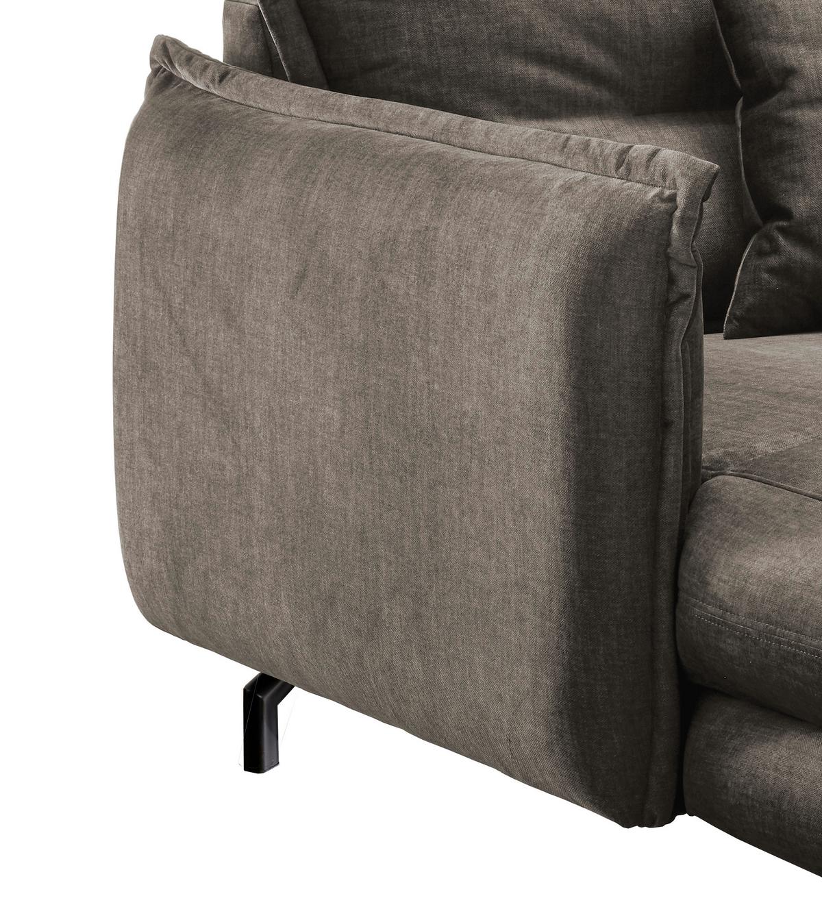Polstersessel mit Armlehnen Lava Stoffbezug Braun - Schwarz/Braun, MODERN, Textil (111/101/167cm) - Livetastic