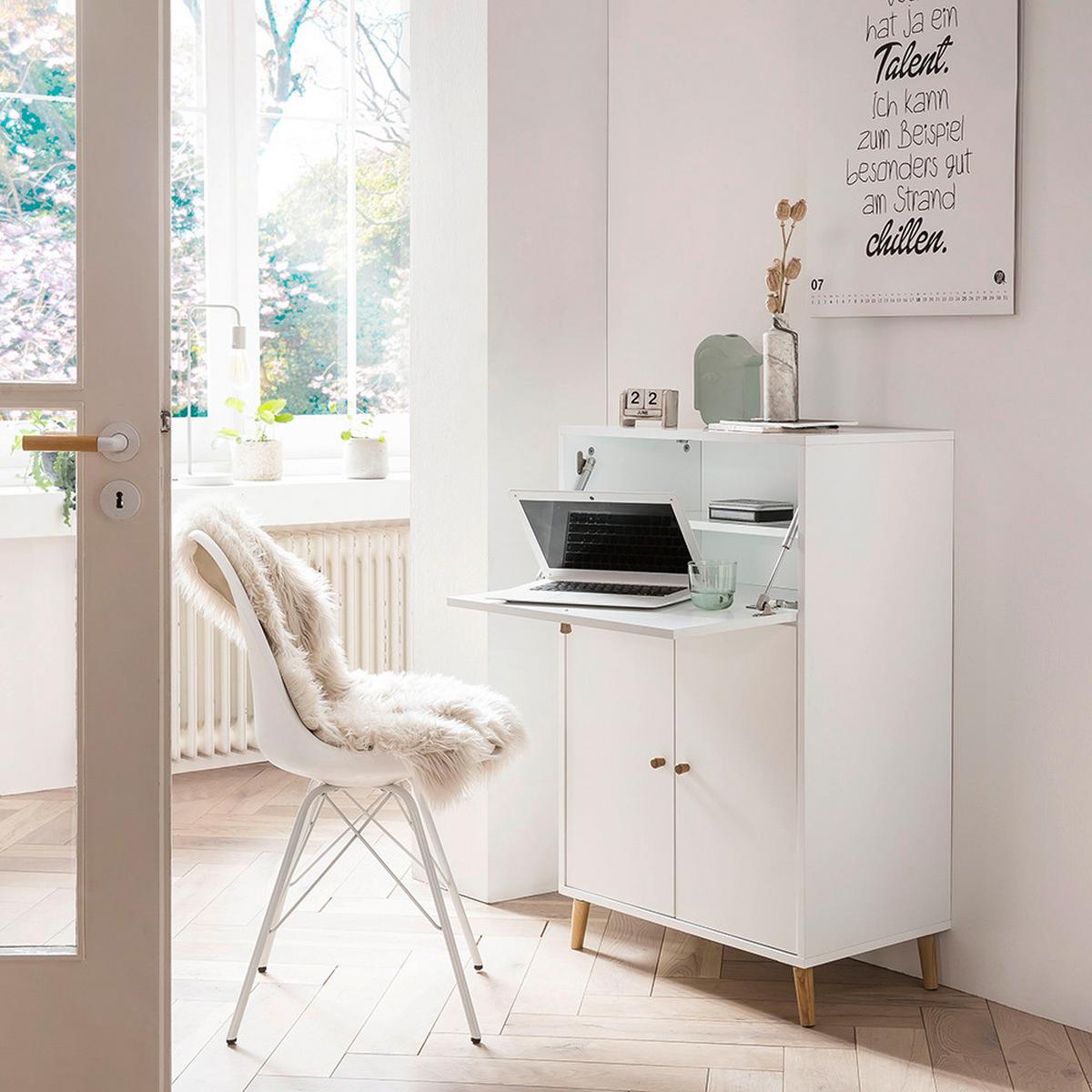 Sekretär Serie 500 Weiß B: 65,2 cm - Weiß, MODERN, Holzwerkstoff (65,2/101,7/39cm) - MID.YOU