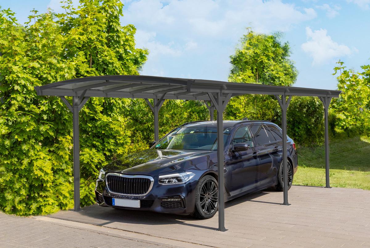 Carport 505x300 cm Aluminium, wetterbeständig - Anthrazit, Basics, Kunststoff/Metall (300/220/505cm)