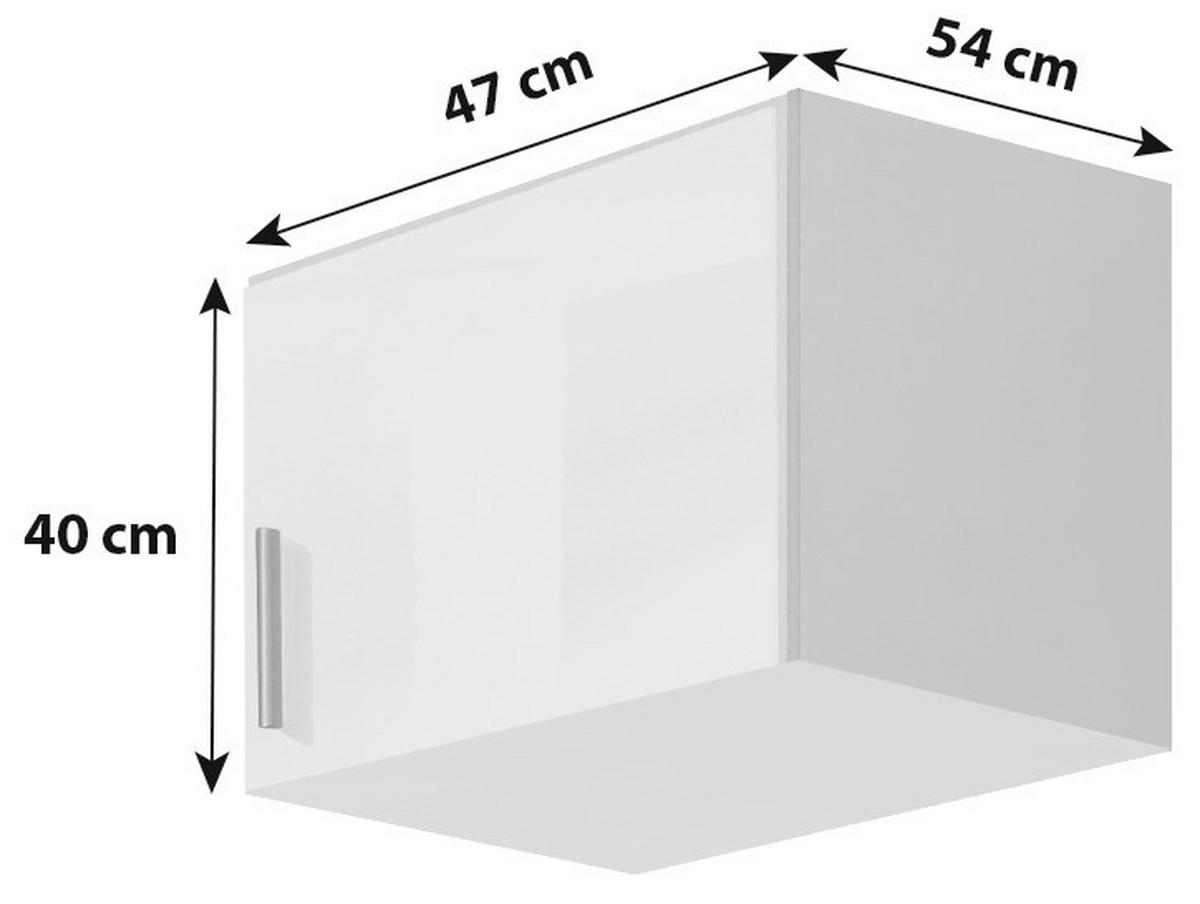 NADSTAVEC NA SKRIŇU K 1-DVEROVEJ SKRINI, BIELA - biela/biela s vysokým leskom, Modern, kompozitné drevo/plast (47/39/54cm)