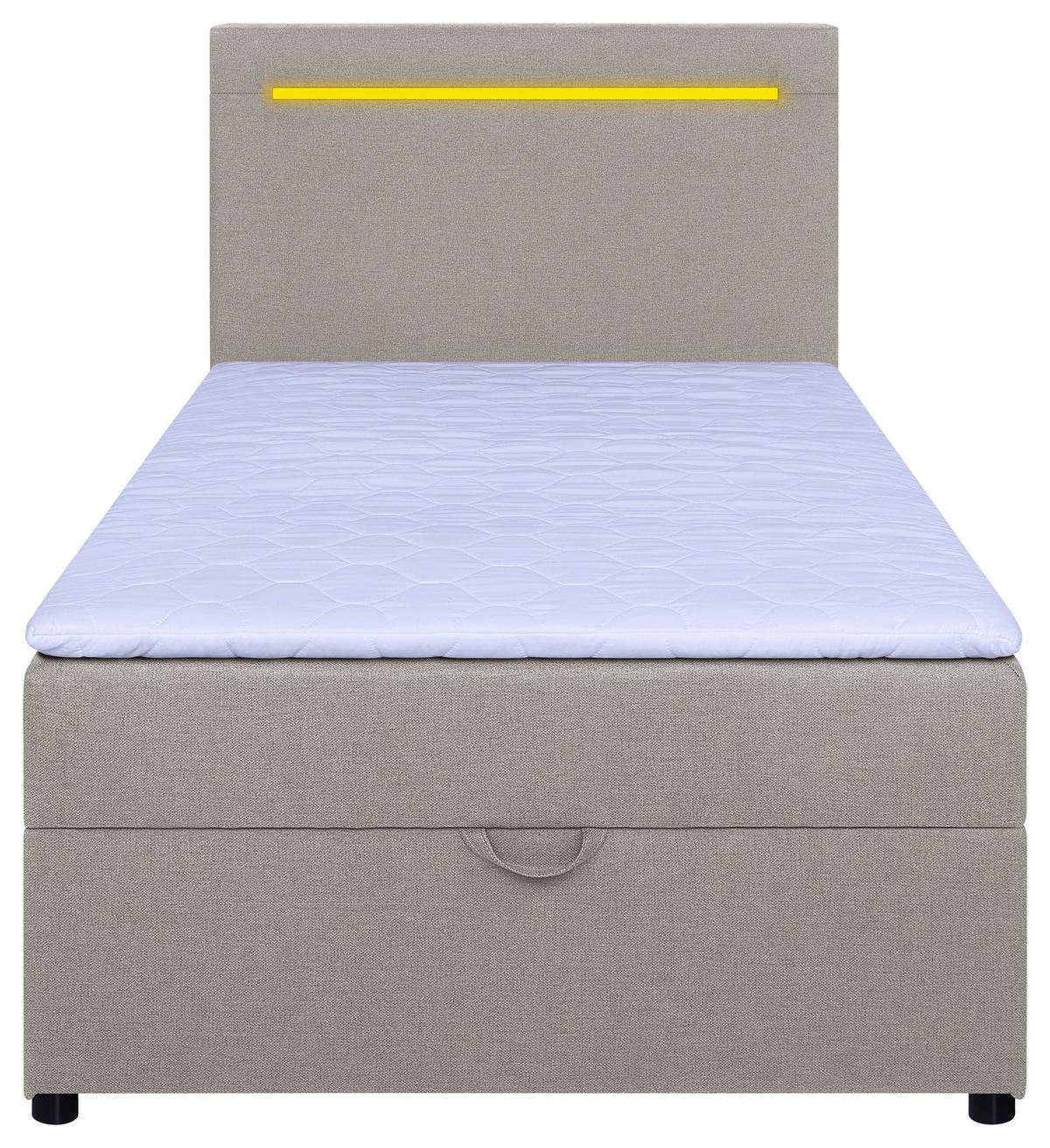 Boxbett Pisa 100 Led 100x200 Beige - Beige/Schwarz, MODERN, Holzwerkstoff/Textil (100/200cm) - MID.YOU