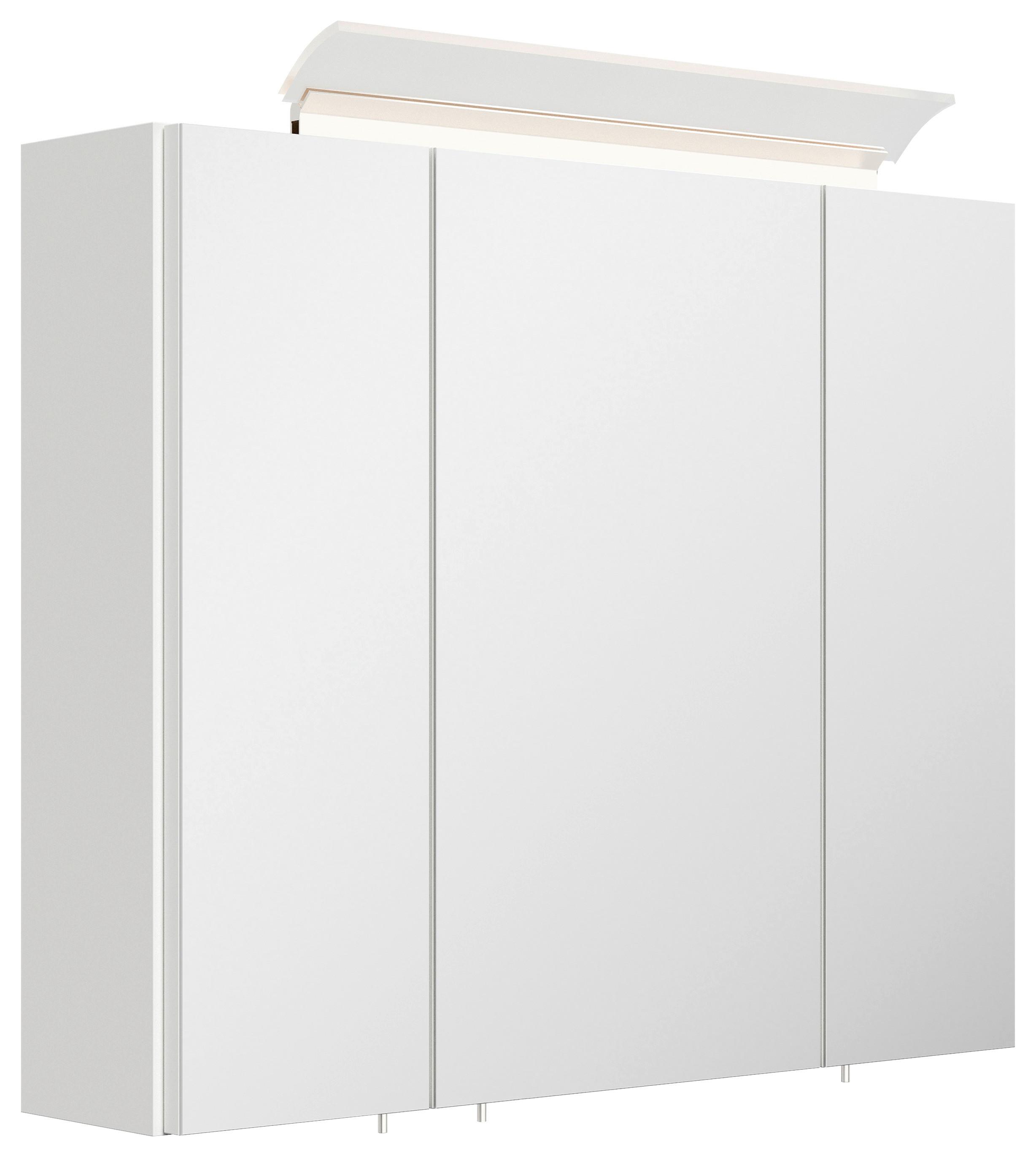 ZRCADLOVÁ SKŘÍŇKA SPIEGELSCHRANK 75 CM - vysoce lesklá bílá, Moderní, kompozitní dřevo/sklo (75/62/17cm) - MID.YOU