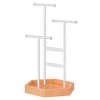 Schmuckhalter Weiß, Braun D: 20,5 cm - Braun/Weiß, Basics, Holz/Metall (20,5/36cm)