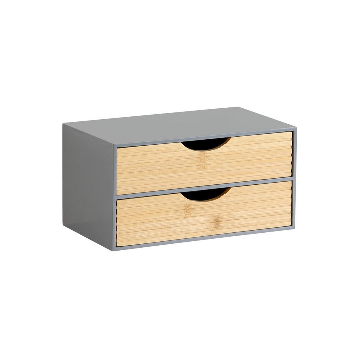 TISCHORGANIZER Bambus, Grau/Naturfarben - Naturfarben/Grau, Basics, Naturmaterialien/Holzwerkstoff (27/16/14cm) - Kesper