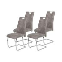 Schwingstuhl-Set Flora Grau B: 43 cm - Chromfarben/Grau, MODERN, Textil/Metall (43/98/59cm) - MID.YOU