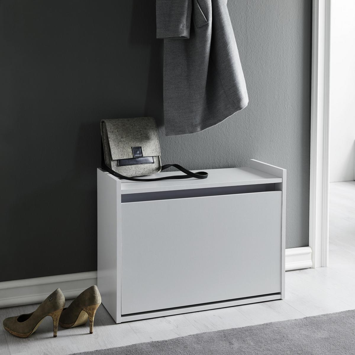 Skřiňka na boty Mali - bílá, Moderní, dřevo (63/48/30cm) - Modern Living