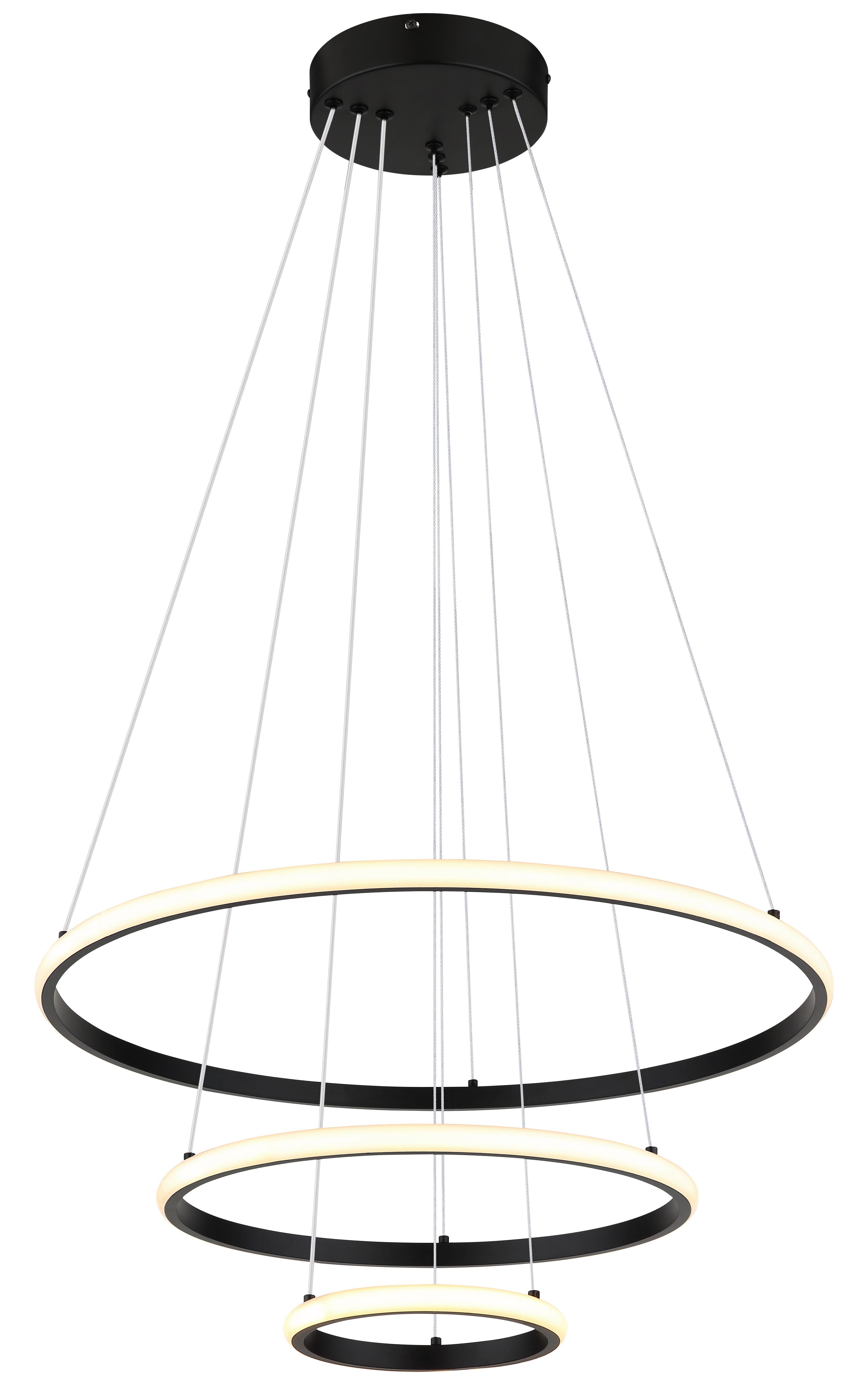 LED-Hängeleuchte 67404s Corine - Schwarz/Weiß, Basics, Kunststoff/Metall (60/100cm) - Globo