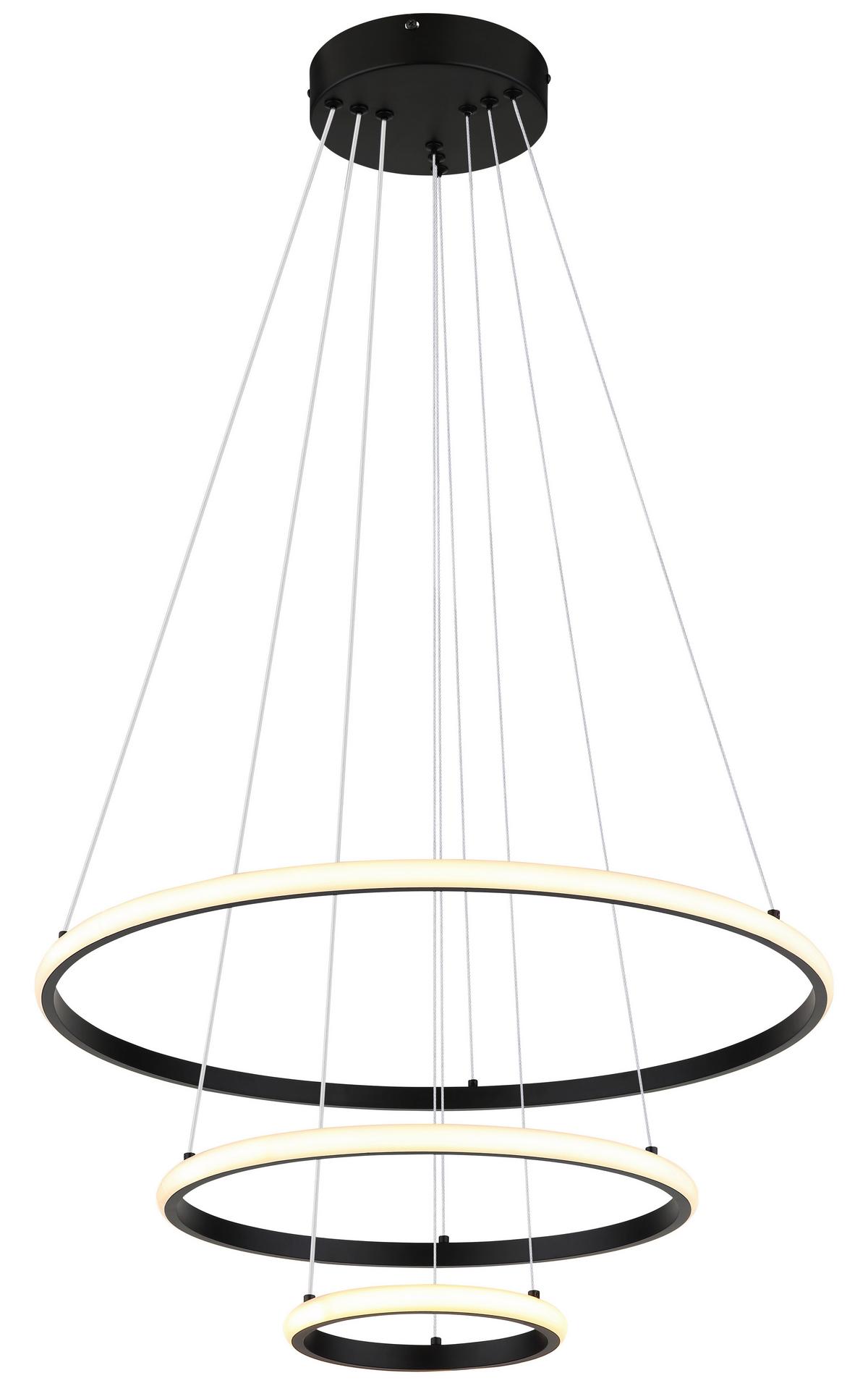 Led-hängeleuchte 67404s Corine - Schwarz/Weiß, Basics, Kunststoff/Metall (60/100cm) - Globo