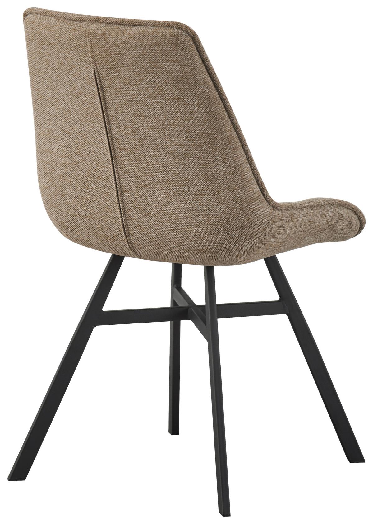 Stolička LUNA bahenná  hnedá - čierna/bahenná hnedá, Modern, kov/drevo (53/87/61cm) - Mömax