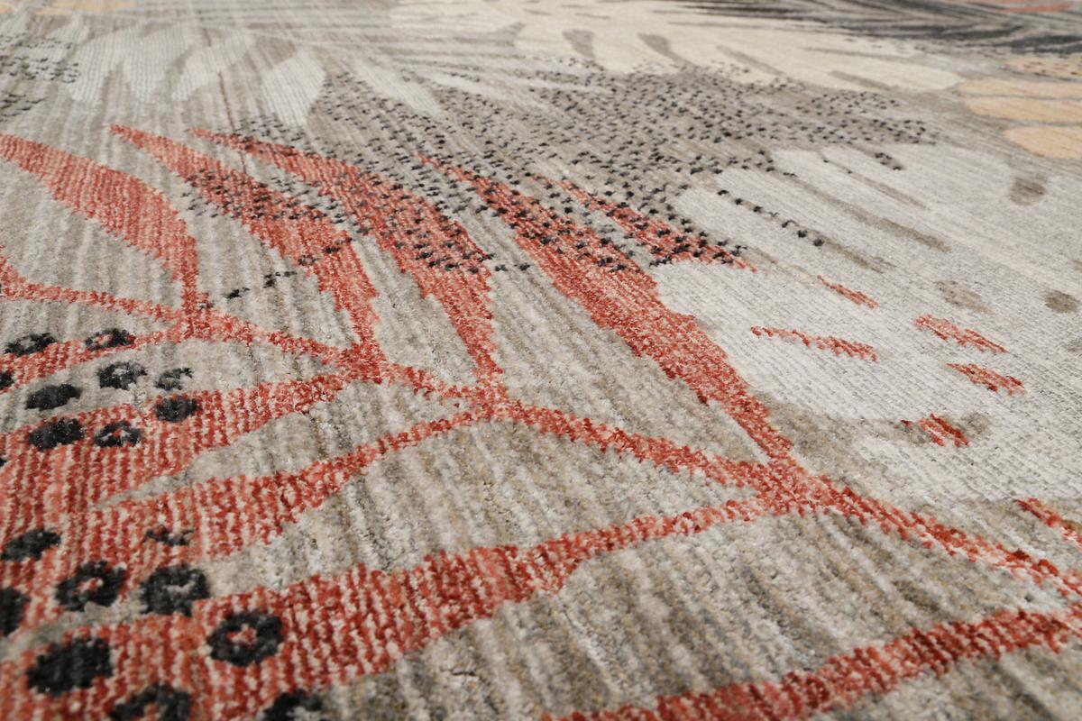 Webteppich Florence Grau/Rot/Beige 200x290 cm - Beige/Rot, KONVENTIONELL, Textil (200/290cm) - Esprit