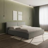 Čalúnená posteľ SERENA 180x200 cm, sivá - čierna/sivá, Modern, kov/drevo (180/200cm) - Bessagi Home