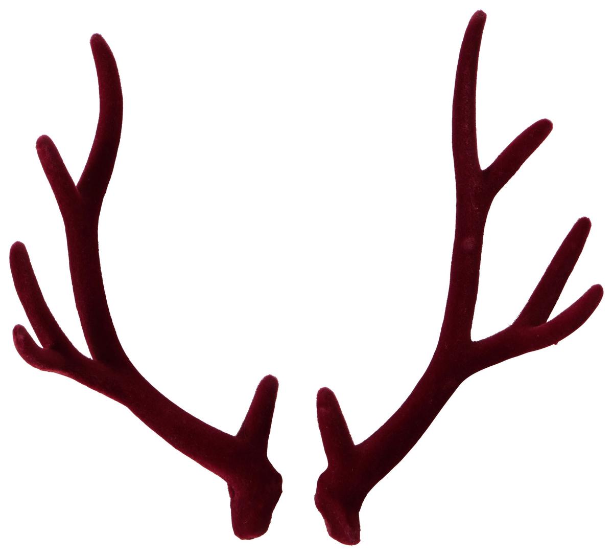 Weihnachtsdeko Geweih Kunststoff 2 Stk. - Basics, Kunststoff (16/30cm)