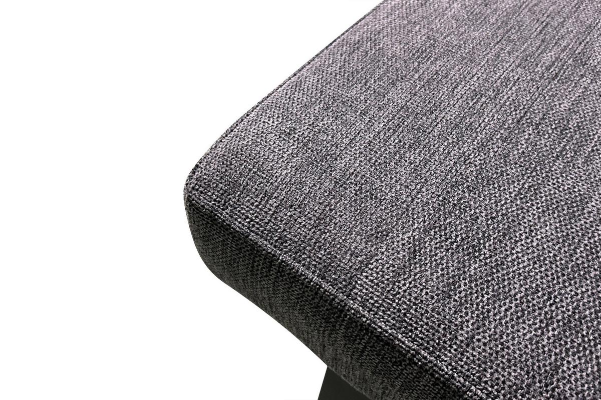 Eckbank Vancouver Grau, Schwarz 181x125 cm - Anthrazit/Schwarz, Design, Textil/Metall (181,5/125cm) - MID.YOU