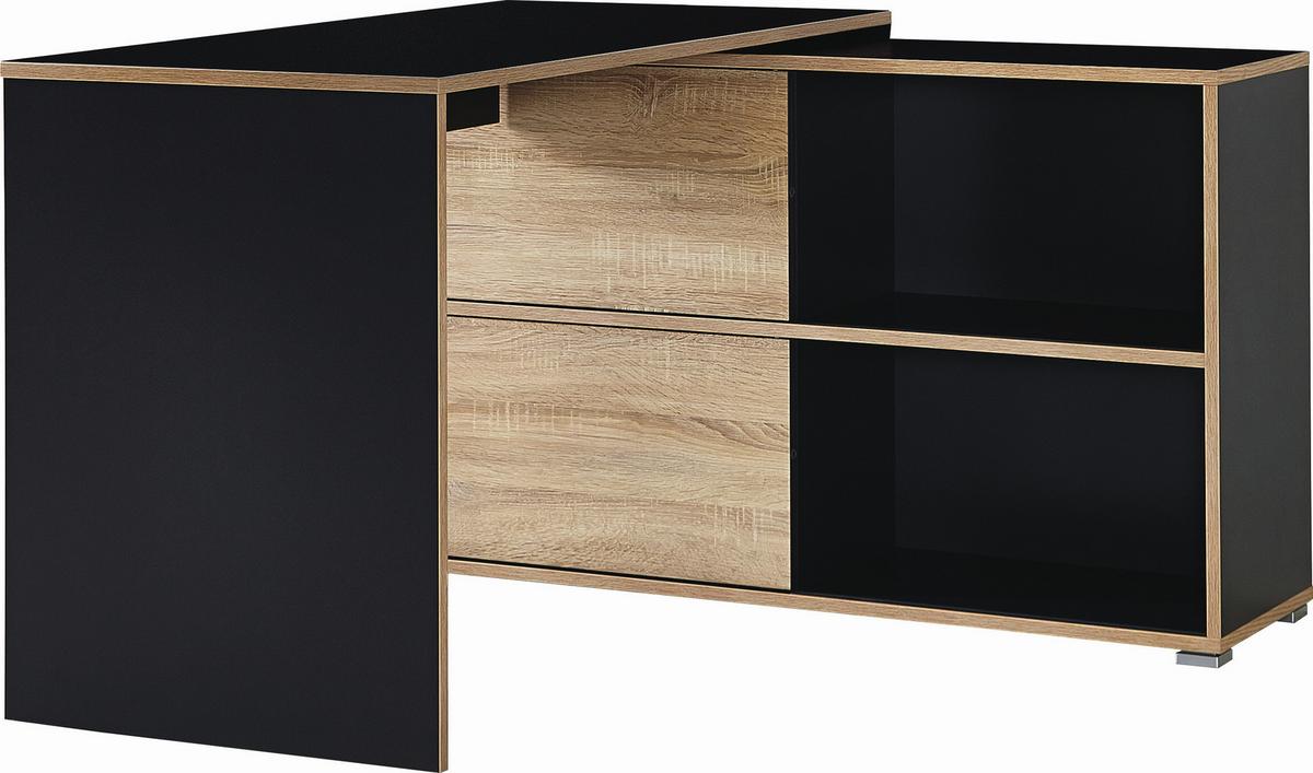 Eckschreibtisch Mit Stauraum B 120 H 76 Cm Slide, Anthrazit - Anthrazit/Sonoma Eiche, Design, Holzwerkstoff (120/120/76cm) - Germania