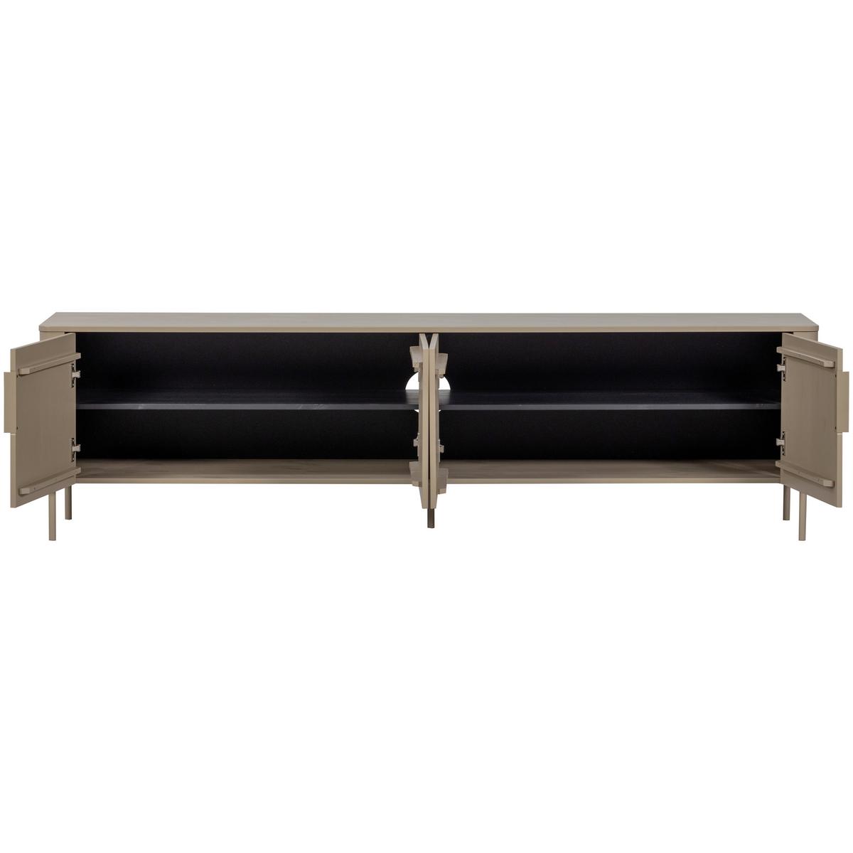 LOWBOARD Gunnar Schlammfarben B: 200cm - Schlammfarben/Schwarz, Design, Holz (200/56/44cm) - Livetastic