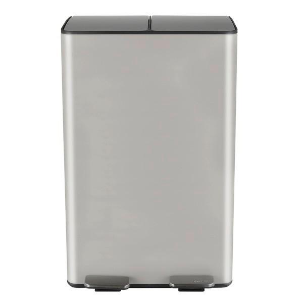 Treteimer Aliya 60l Taupe Metall LxBxH: 45x30x71 cm - Taupe/Schwarz, Basics, Kunststoff/Metall (45/30/71cm) - Spirella