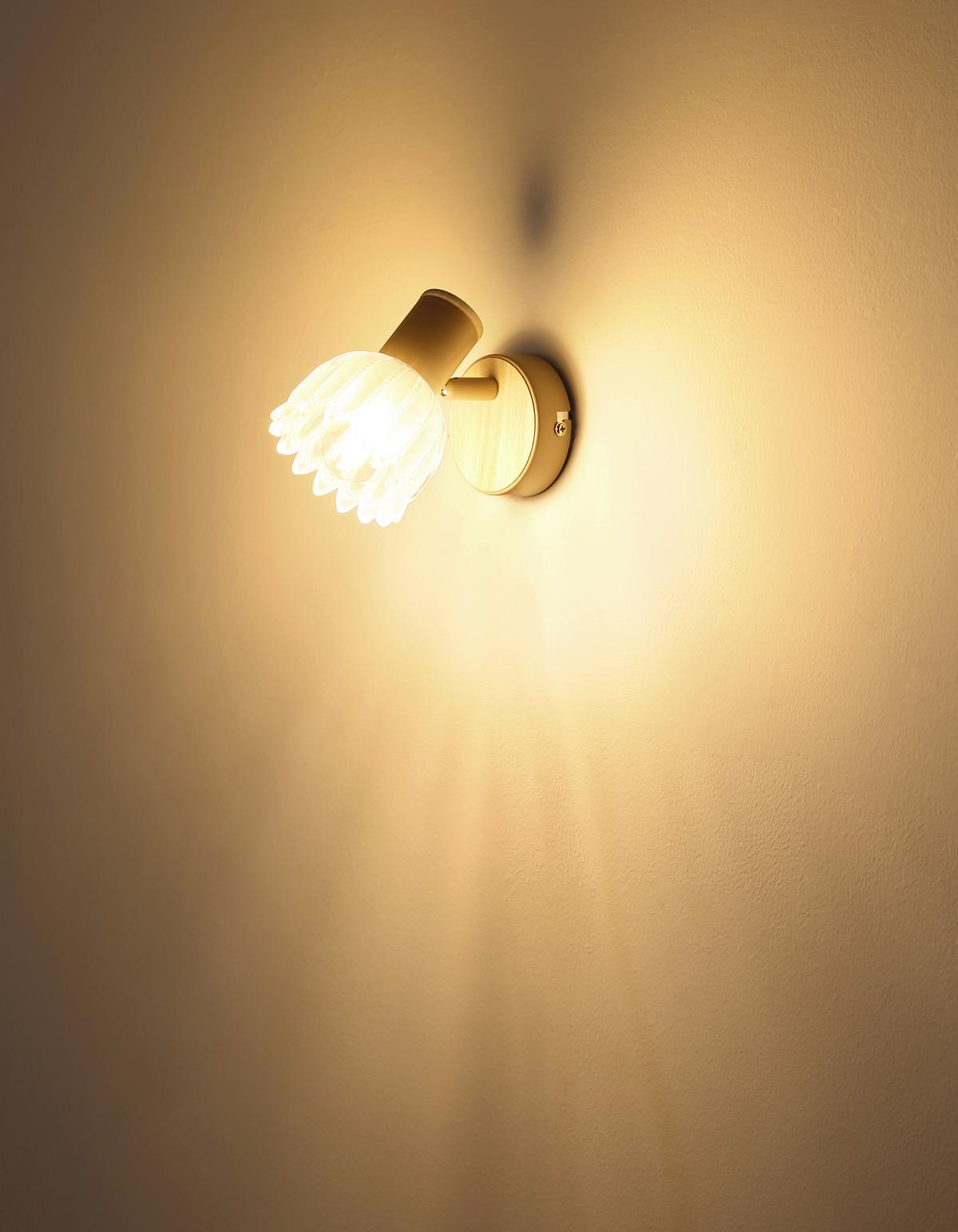 Strahler Exkl. E14, 40w - Sandfarben, KONVENTIONELL, Glas/Metall (9/12cm) - Globo