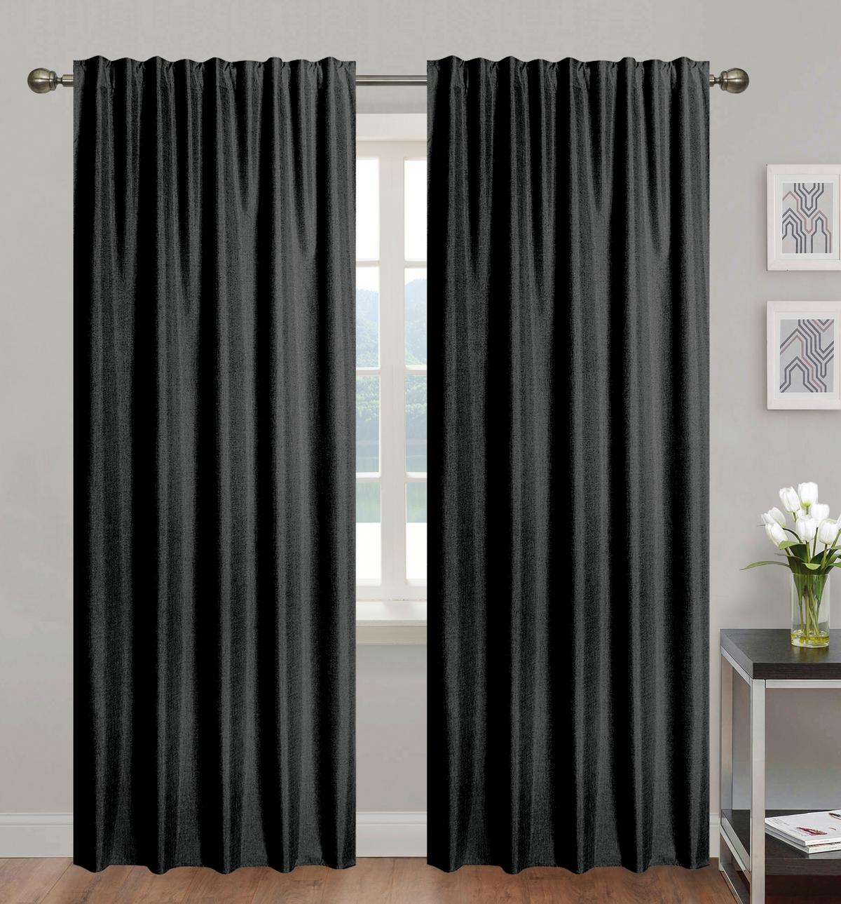 Készfüggöny Ohio Ohio Kb. 140/245cm - fekete, Romantik / Landhaus, textil (140/245cm) - James Wood