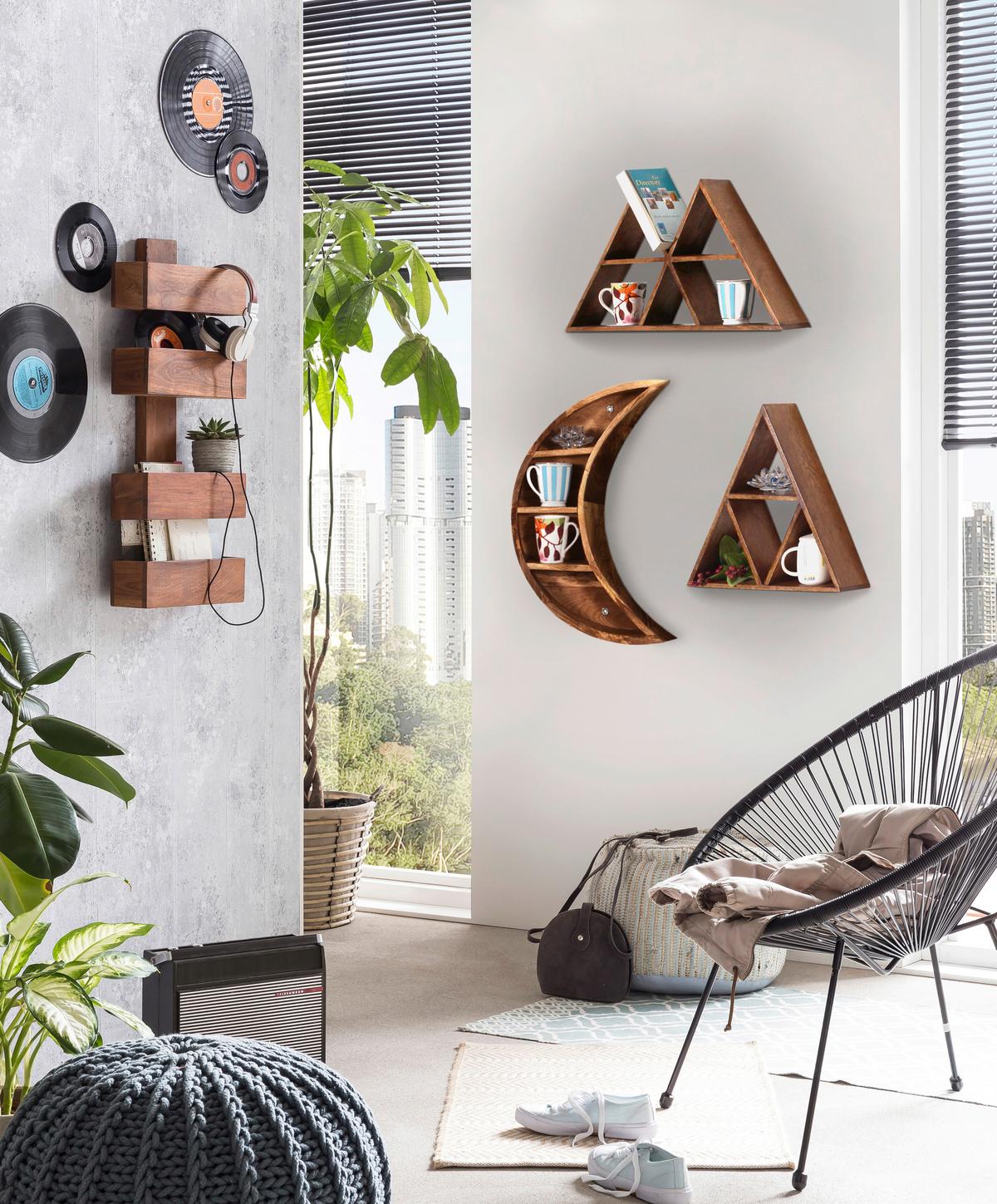 Wandregal Naturfarben B: 30 cm - Naturfarben, Design, Holz (30/72/9cm) - Livetastic